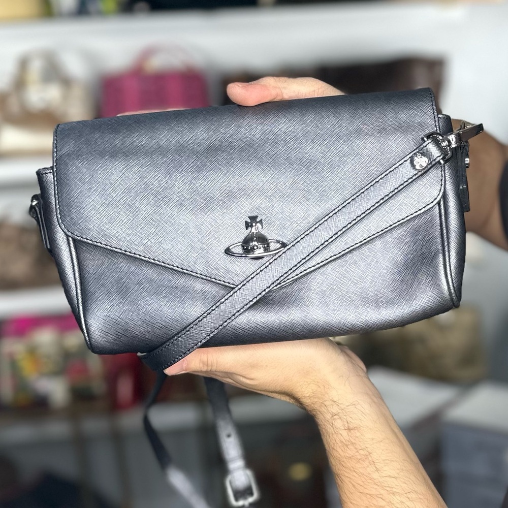 VIVIENNE WESTWOOD METALLIC FLAP BAG